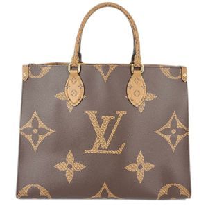 Louis Vuitton On The Go MM Tote Bag Pvc Coated Canvas Monogram Giant Brown